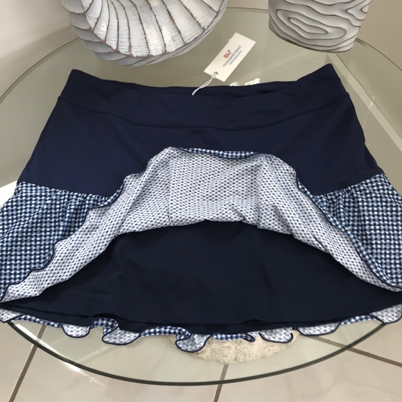 Vineyard Vines Skirt 15” Printed Gingham Sport - Picture 3 of 8